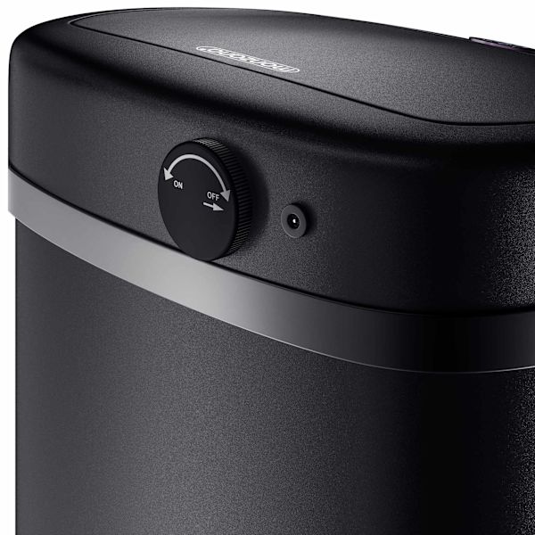 Sensor affaldsbeholder rustfrit stål sort 50L