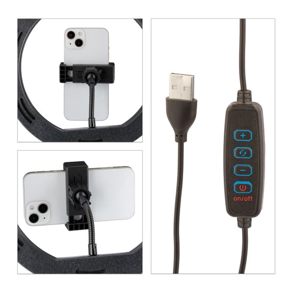 LED ringlampa med stativ