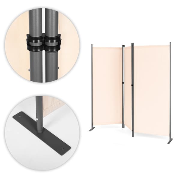 Sammenklappelig 3-panel have- og rumdeler 167x164 cm Beige MultiGarden