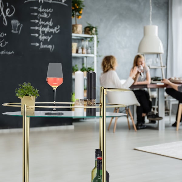 Oval serveringsvogn med 2 niveauer
