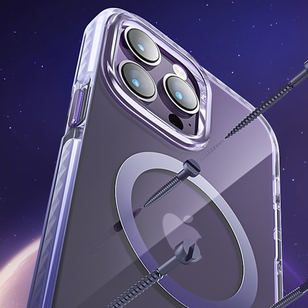 Magnetisk etui til iPhone 14 MagSafe PQY Ice Crystal Series grå