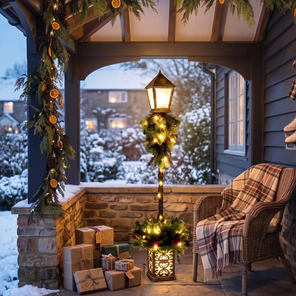 Udendørs julelanterne med 50 varme hvide LED'er, 150 cm