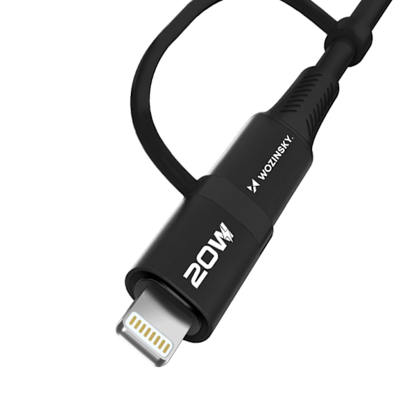 4-i-1 Universalkabel 2x USB-C 1x USB-A 1x Lightning 60W 1m svart