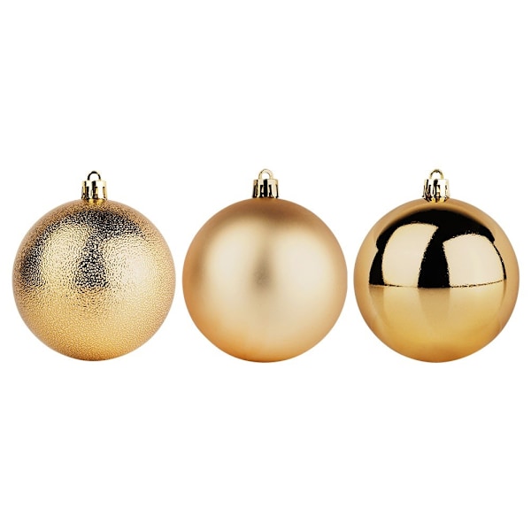 Sprængsikre julekugler guld 8 cm 5 stk.