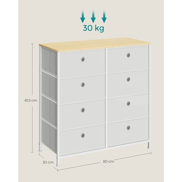 Stofkiste med 8 skuffer: Rigelig opbevaring, sikkert og robust d