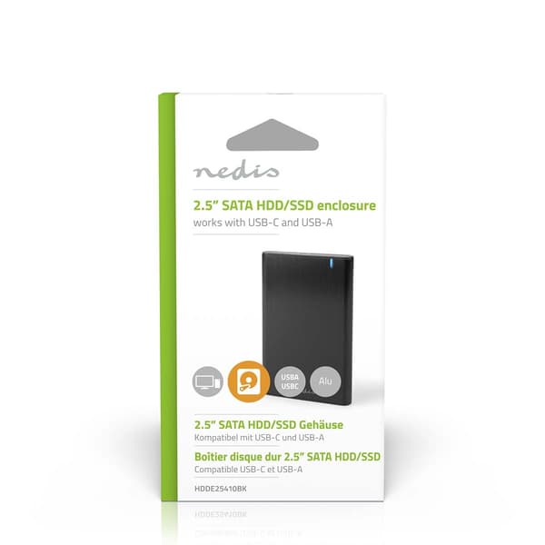 Hårddiskhölje | 2.5 " | USB 3.1 Gen1 | USB Type-A / USB Type-C™ | Anteckningsbok / PC | Aluminium
