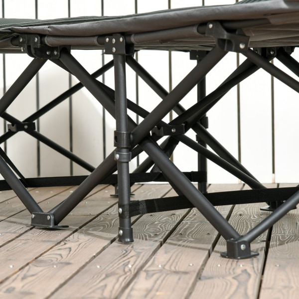 Tältsäng, Campingsäng, Campingsäng Med Väska, Hopfällbar Säng Med Mugghållare, För Pool, Balkong, Upp Till 120 Kg, Grå, 68 X 186 X 48Cm
