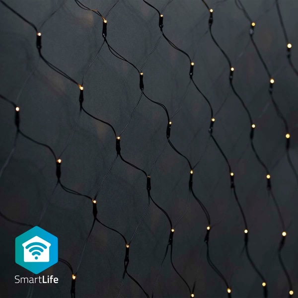 SmartLife jluelys | Net | Wi-Fi | Varm Hvid | 280 LED's | 3.00 m | 3 x 2 m | Android™ / IOS Sort