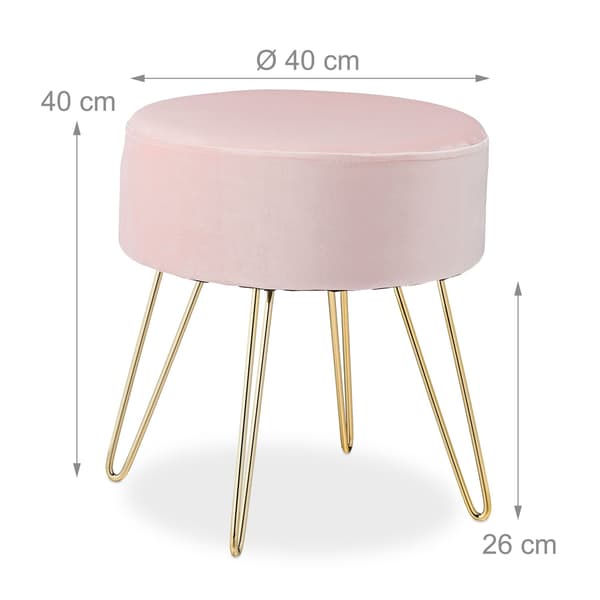 Pall i sammet med rosa metallben