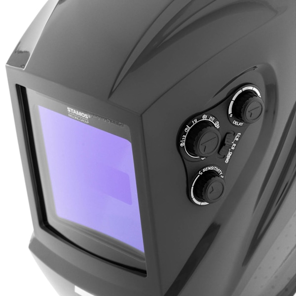 Automatisk svejsehjelm maske med et farvet felt FARVE GLAS X-100B