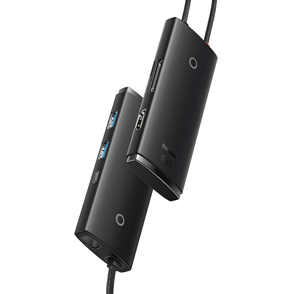 Lite Series multifunktionel USB-C HUB 2 x USB 3.0 USB-C HDMI 1.4 SD-TF sort