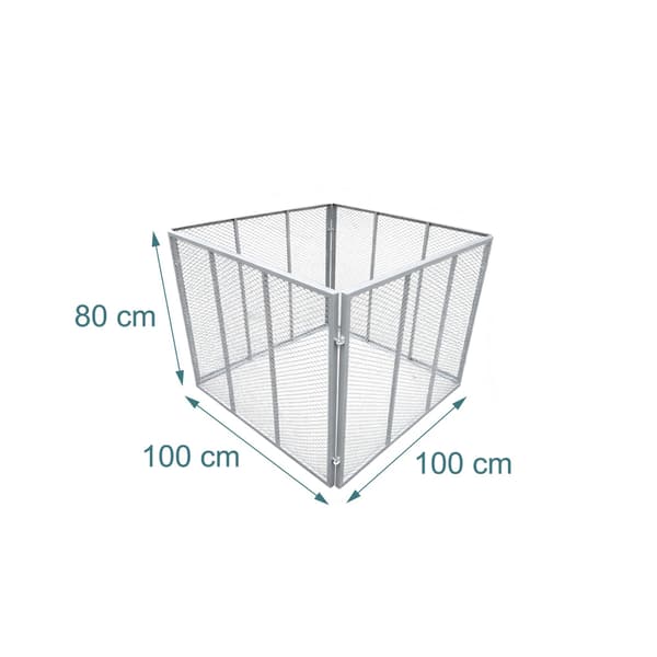 Stålkompostbehållare, 800 liters kapacitet, öppen design