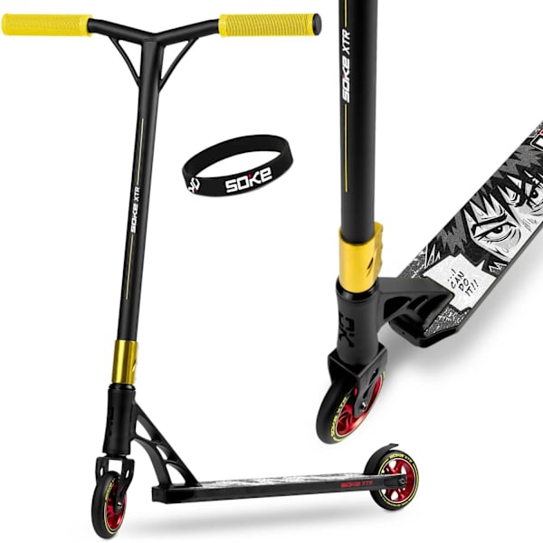 Professionel Trick Scooter SOKE XTR Sort-Gul