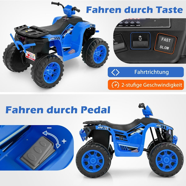 24 V Electric Kids Quad Electric Quad langattomalla yhteydellä Electric Quad Blue