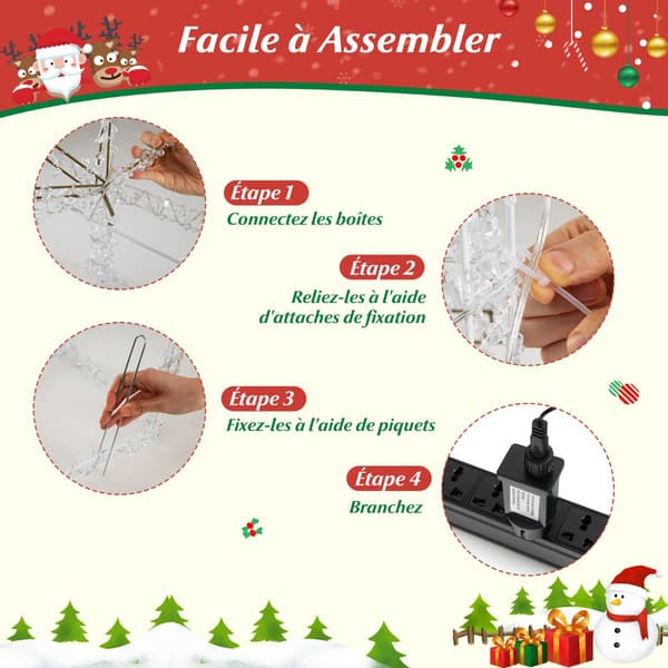 Upplysta julklappsaskar set om 3, LED, utomhus
