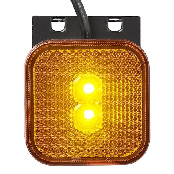 Sidemarkeringslygte 12/24V rav 65 x 65 mm LED med holder