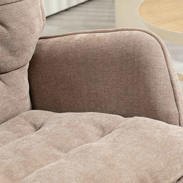 Gungstol, fåtölj, amningsstol med chenille-look, gungstol upp till 120 kg lastkapacitet för sovrum, vardagsrum, brun