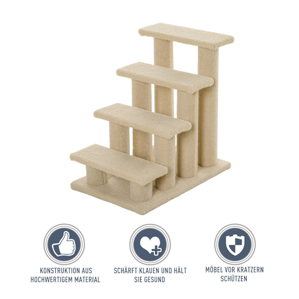 Animal Stairs Koirat Kissat 4-Step Pehmo Beige 63,5X43X60Cm