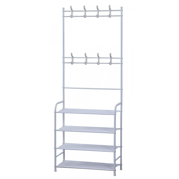 Herzberg Segmented Hallstand Tøjbøjle med 4 hylder Skostativ - 60x155cm