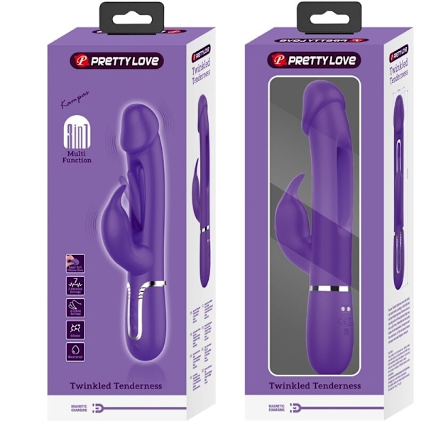 Pretty Love - Kampas Rabbit 3 i 1 multifunktionsvibrator med tungeviolet