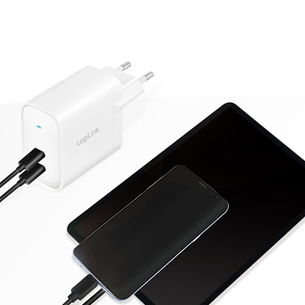 USB oplader 2 x USB-C PD 40W GaN
