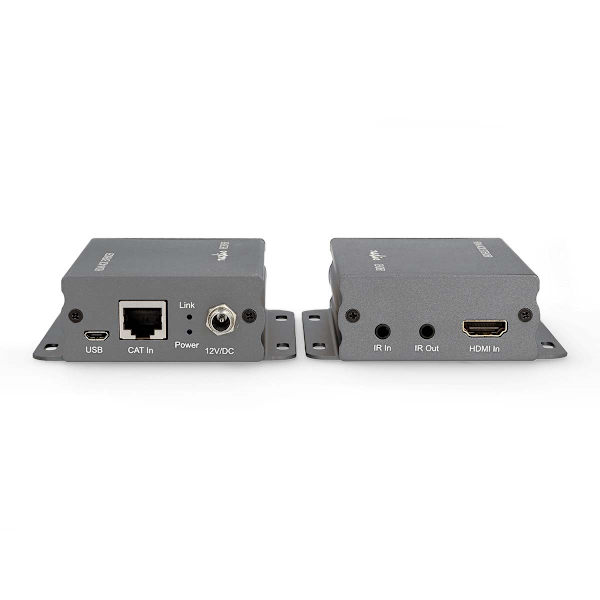 HDMI™ Vahvistin | Cat6 yli | Jopa 50m | 4K@30Hz | 10.2 Gbps | IR paluutoiminto | Metalli | Antrasiitti
