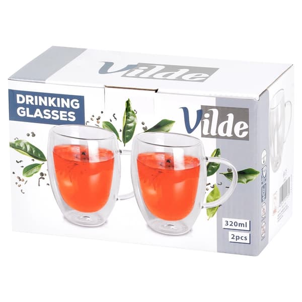 Dubbelväggiga termoglas, 320 ml, set om 2