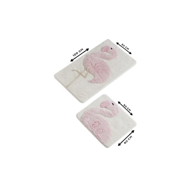 Akryl Badmatta Set (2 delar) Rosa Flamingo