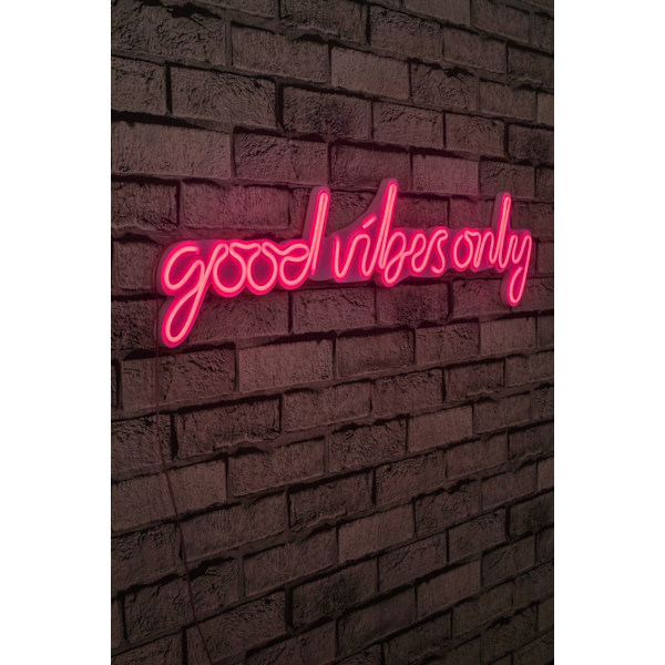 Dekorativ plast LED-belysning Good Vibes Only - Rosa