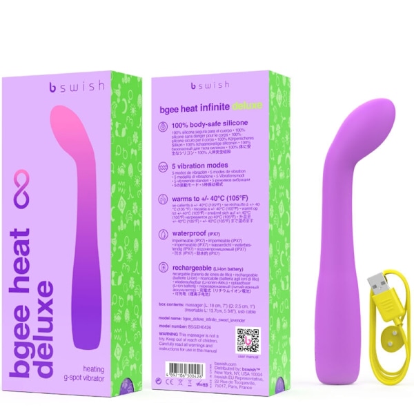 B Swish - Bgee Heat Infinite Deluxe Uppladdningsbar Vibrator Lavendel Silikon