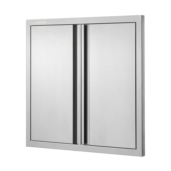 Grilldörr, dubbel 660x610 mm rostfritt stål, infälld montering