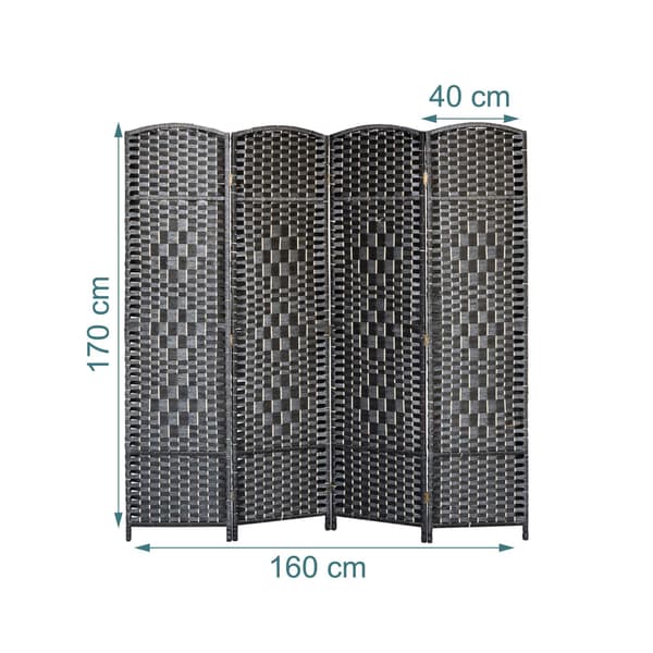 4-panels rumdeler, foldbar skærm