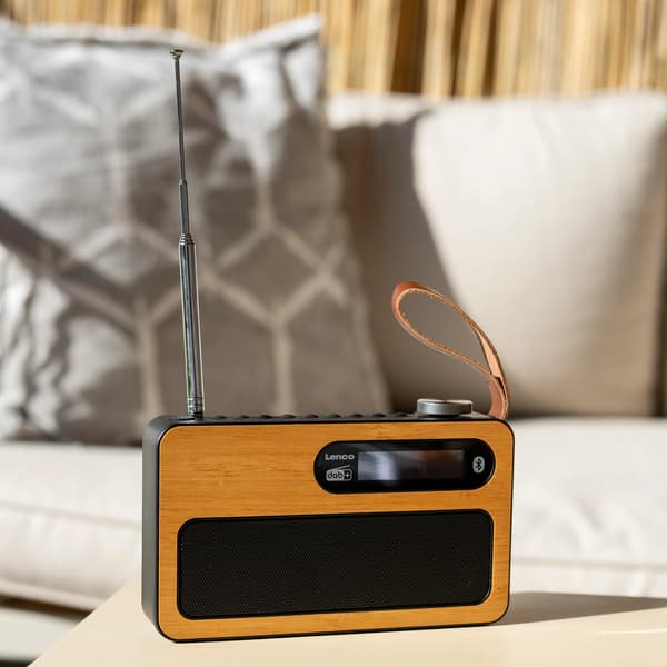Kannettava DAB+/FM-radio Bluetoothilla, Bambu, Musta