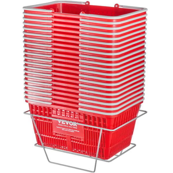 Kundkorgar, set om 20, 21 l, med stativ, röda