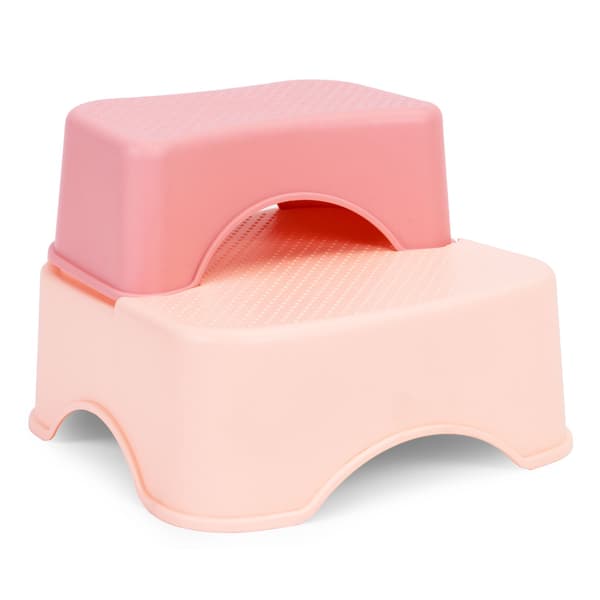 WC-istuin askelmilla lapsille, pinkki
