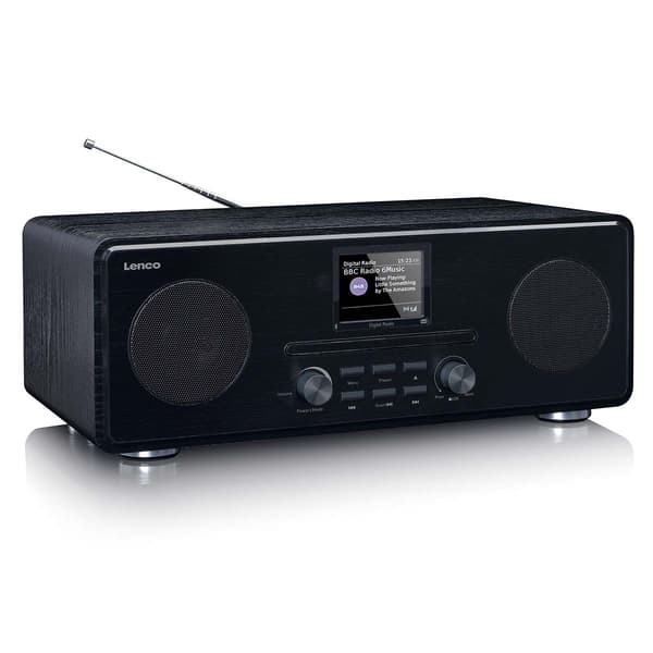 DAB+ FM-radio med CD MP3-afspiller Bluetooth Sort
