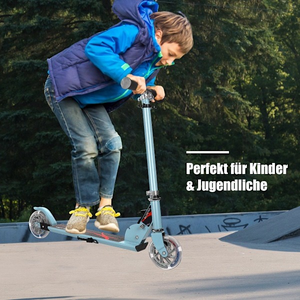 Scooter Kick Scooter Højdejusterbar børnescooter Foldbar Kick Scooter med 2 hjul Blå