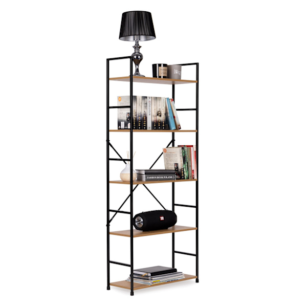 Moderne bred reol i træ LOFT 5 hylder
