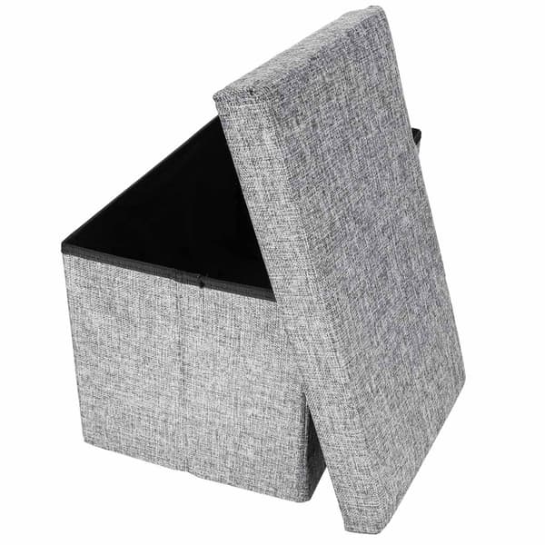 Grå foldbar opbevaringsfodbold med sæde, 50x31x31 cm