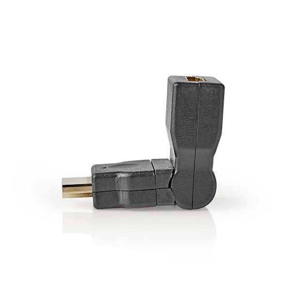 HDMI™ Adapter | HDMI™ Stik | HDMI™ Hun | Guldplateret | Swivel | ABS | Sort | 1 stk. | Konvolut