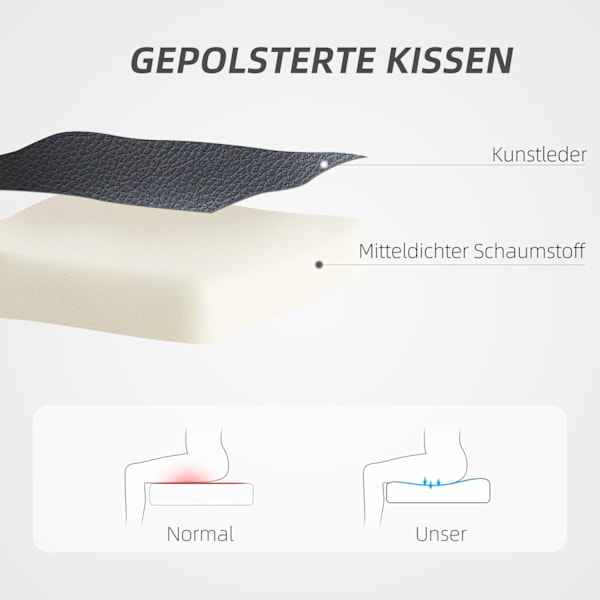 Kontorstol med vippefunktion, polstret skrivebordsstol, højdejusterbar drejestol med lænefunktion, bæreevne op til 120 kg, til kontor, arbejdsværelse,
