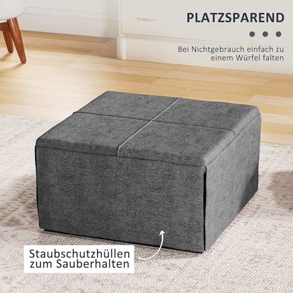 Sammenklappelig seng ca. 190x60 cm gæsteseng med 8 cm skummadras, foldbar rejseseng, voksen enkeltseng, metalseng kan holde op til 120 kg, klapseng ti