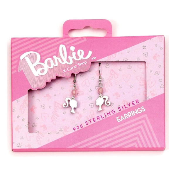 Barbie-dråbeøreringe Silhouette & Rose Quartz (Sterling Sølv)