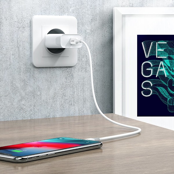 Kabel för iPhone MFi USB-C - Lightning 20W 3A 1m vit