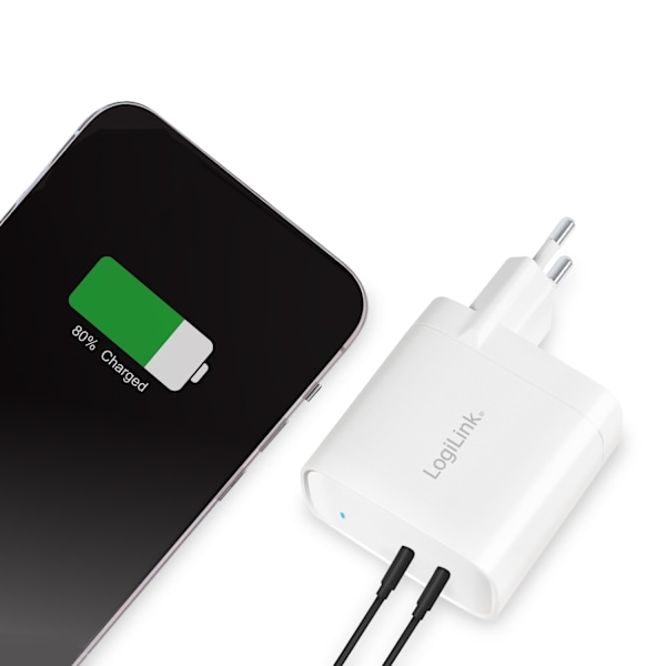 USB-laddare 2 x USB-C PD 40W GaN