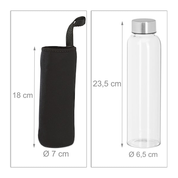 Dryckesflaska Glas 500 ml Uppsättning om 6