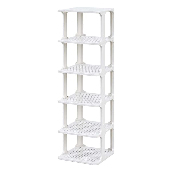 Vit skoförvaring, 6-pack – Smal, platsbesparande design