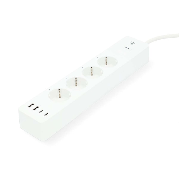 SmartLife Jatkojohto | Wi-Fi | Hybrid (CEE 7/7) / USB A / USB-C™ | 16 A | 3680 W | 2.00 m | 0 - 55 °C | Android™ / IOS | Valkoinen