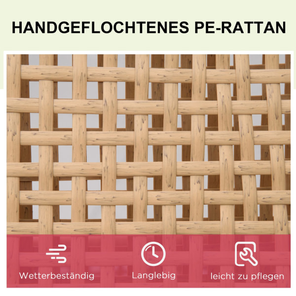 Havemøbler Liggestol Haveseng Med Hynder 3-Niveau Justerbar Rattan Liggestol Naturstål 65 X 200 X 31 Cm