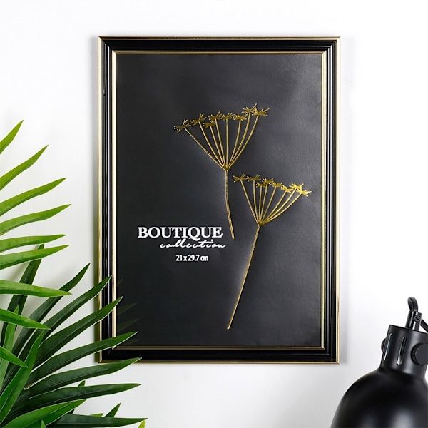 Sort guld fotoramme 21x29,7 cm